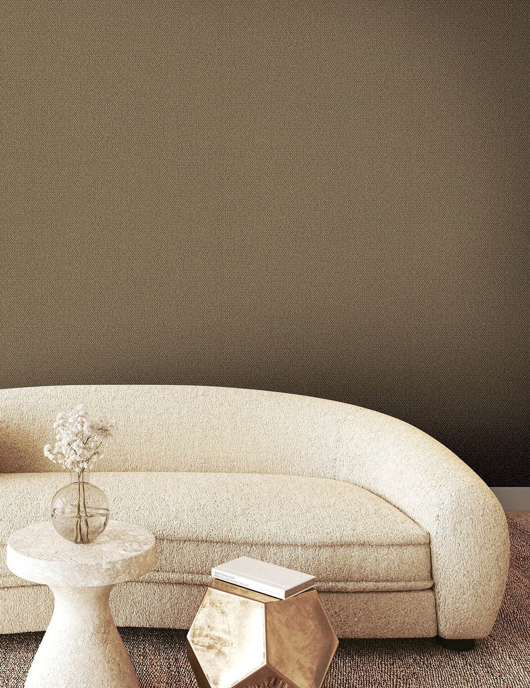 Stretched Hexagons Burnished Copper Wallpaper by York Wallcoverings Designer