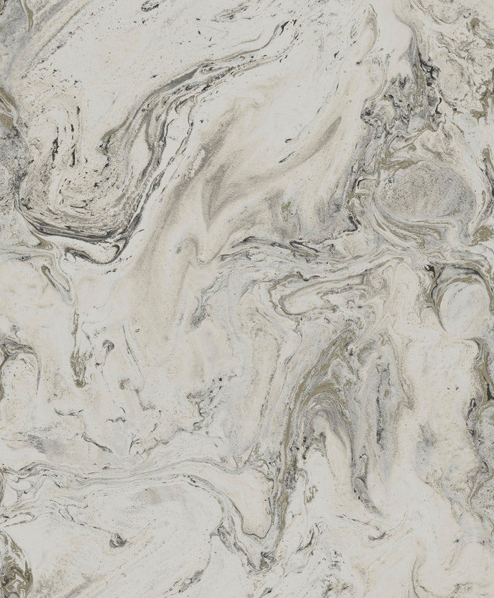 Oil & Marble Grey Metallic Wallpaper by Antonina Vella Antonina Vella Natural Opalescence Covers about 57.8 square feet 21-in by 33-ft long roll Unpasted 25.2 - Fabric Carolina -