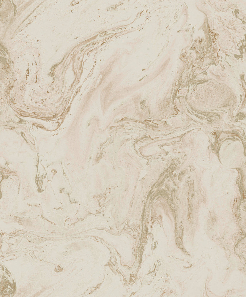 Oil & Marble Blush Metallic Wallpaper by Antonina Vella Antonina Vella Natural Opalescence Covers about 57.8 square feet 21-in by 33-ft long roll Unpasted 25.2 - Fabric Carolina -