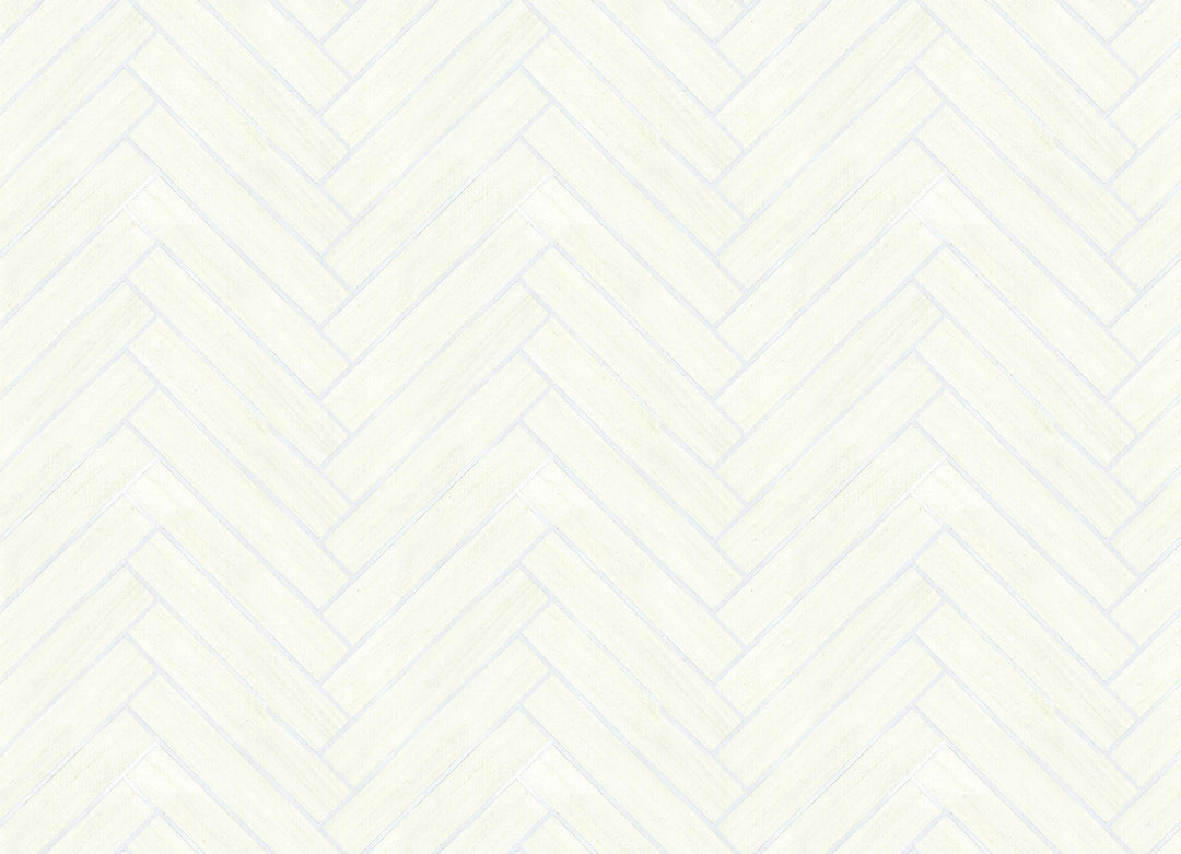 Herringbone Wood Veneer Apple Blossom Wallpaper by Ronald Redding Designer