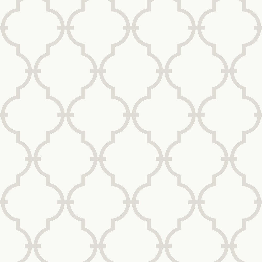 Graphic Trellis White & Soft Grey Wallpaper by York Wallcoverings Best Sellers Covers about 56.4 square feet 20.5-in by 33-ft long roll Prepasted 0 - Fabric Carolina -