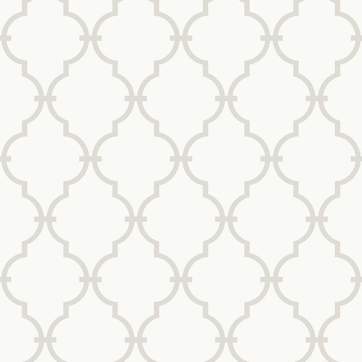 Graphic Trellis White & Soft Grey Wallpaper by York Wallcoverings Best Sellers Covers about 56.4 square feet 20.5-in by 33-ft long roll Prepasted 0 - Fabric Carolina -