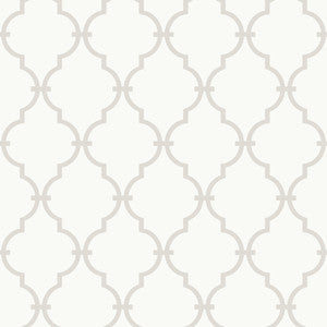 Graphic Trellis White & Soft Grey Wallpaper by York Wallcoverings