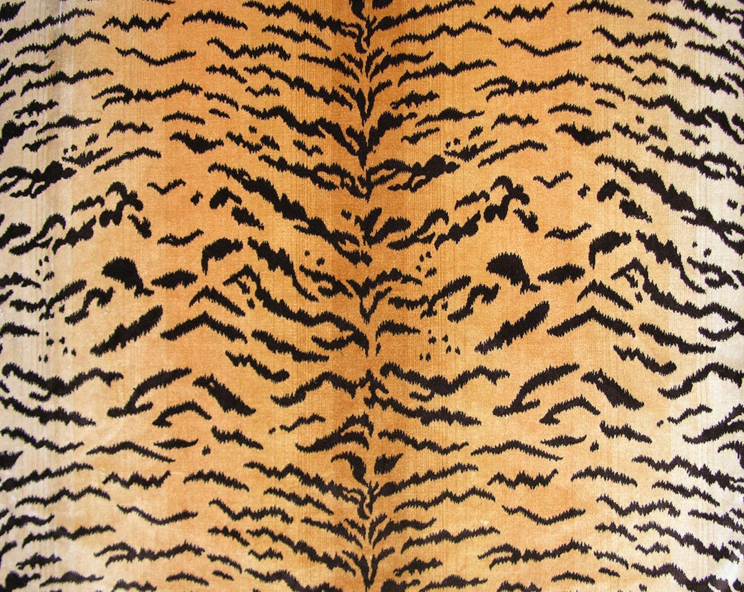 Tiger | Silk Brown On Gold YS06910001 by Old World Weavers Designer Fabric