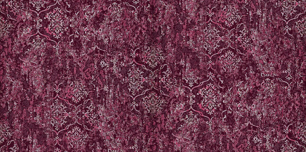 Unito Legolas Burgundy Damask Wallpaper by Brewster Regent Covers about 57.8 square feet 21-in by 33-ft long roll Unpasted 21 - Fabric Carolina -