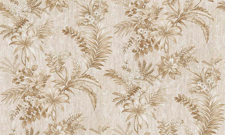 Dis Legolas Beige Botanical Wallpaper by Brewster Regent Covers about 57.8 square feet 21-in by 33-ft long roll Unpasted 21 - Fabric Carolina -