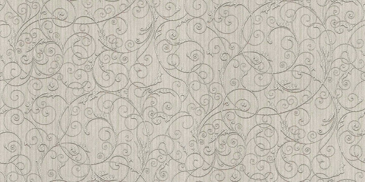 Coord Zeno Cream Scroll Wallpaper by Brewster Regent Covers about 57.8 square feet 21-in by 33-ft long roll Unpasted 21 - Fabric Carolina -
