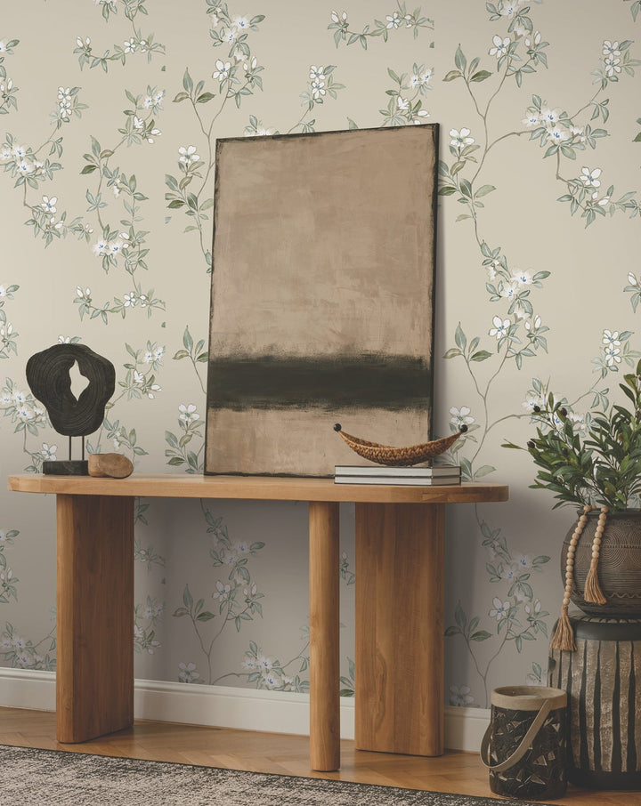 April Blossom Taupe Wallpaper by Ronald Redding Designer