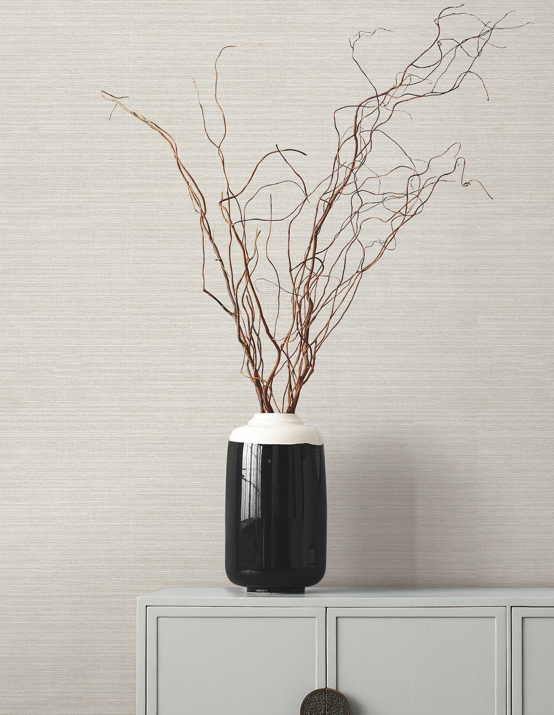 Amyra Silk White Wallpaper by Ronald Redding Designer