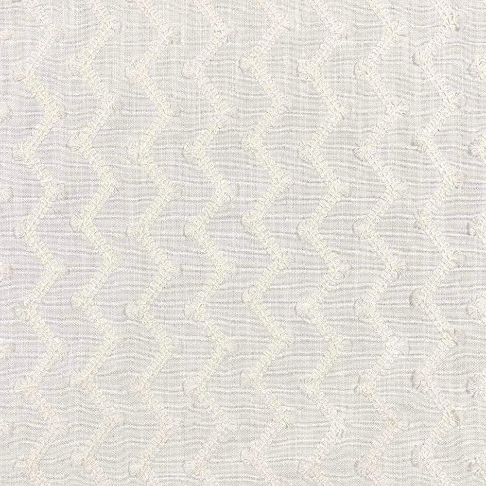 Zag Ivory by Magnolia Fabric - Base: 100% Polyester Emb: 100% Cotton India 5000 Horizontal: 4.50" and Vertical: 2" 53" - Fabric Carolina -