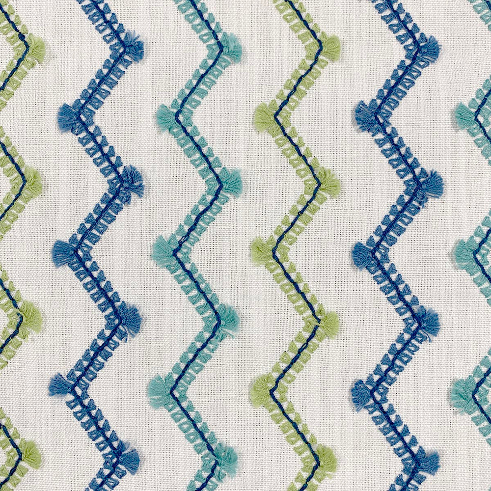 Zag Oceanic by Magnolia Fabric - Base: 100% Polyester Emb: 100% Cotton India 5000 Horizontal: 4.50" and Vertical: 2" 53" - Fabric Carolina -