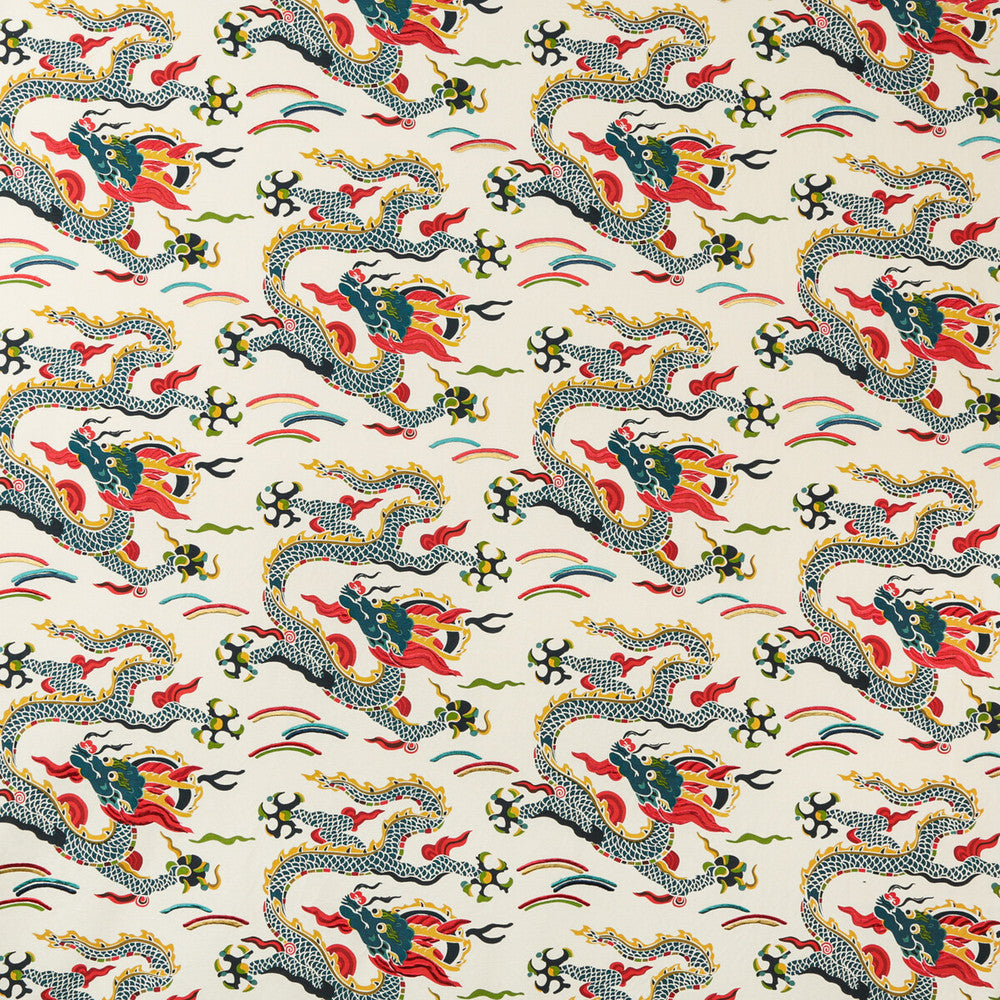Zen Dragon Multi by Kravet Couture Fabric - COTTON - 95%;RAYON - 5% India - Horizontal: 27 and Vertical: 16.6 54 - Fabric Carolina -