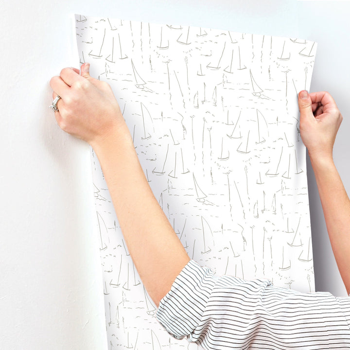 Vermillion Coast Silver Wallpaper by York Wallcoverings Designer