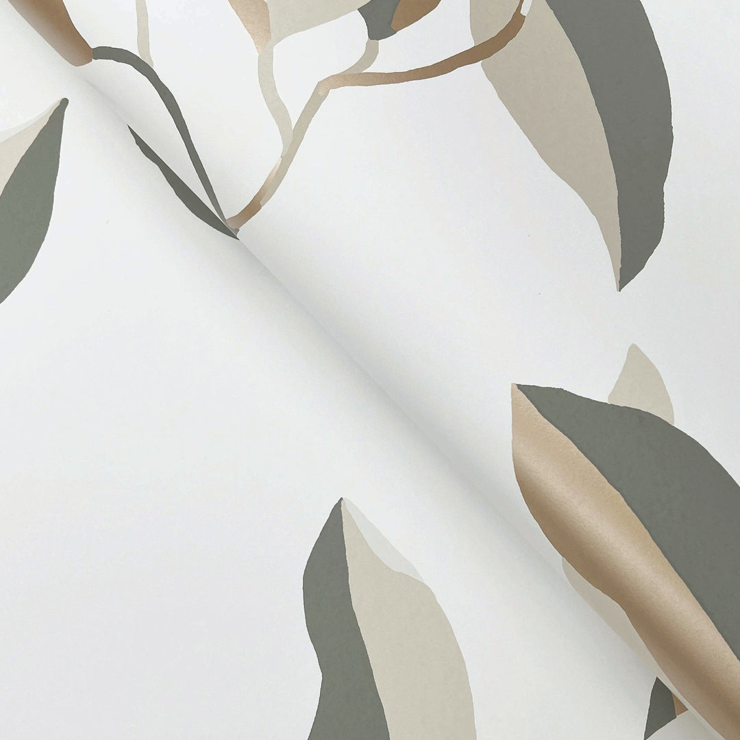 Brushwork Branches Neutral & Gold Wallpaper by York Wallcoverings Designer