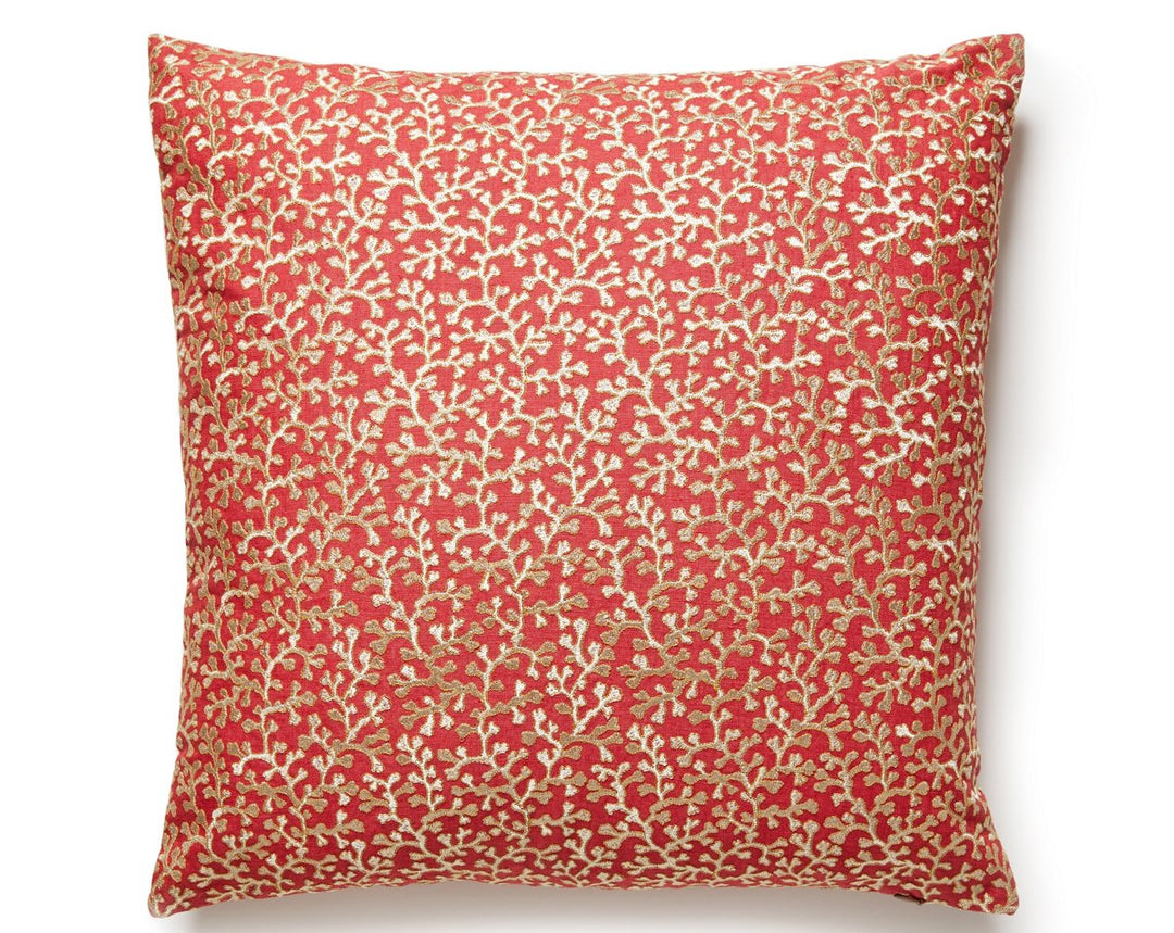Hele Bay Pillow 22 X 22 - Coral ZSHELEPILL0004 by Scalamandre Designer Pillow