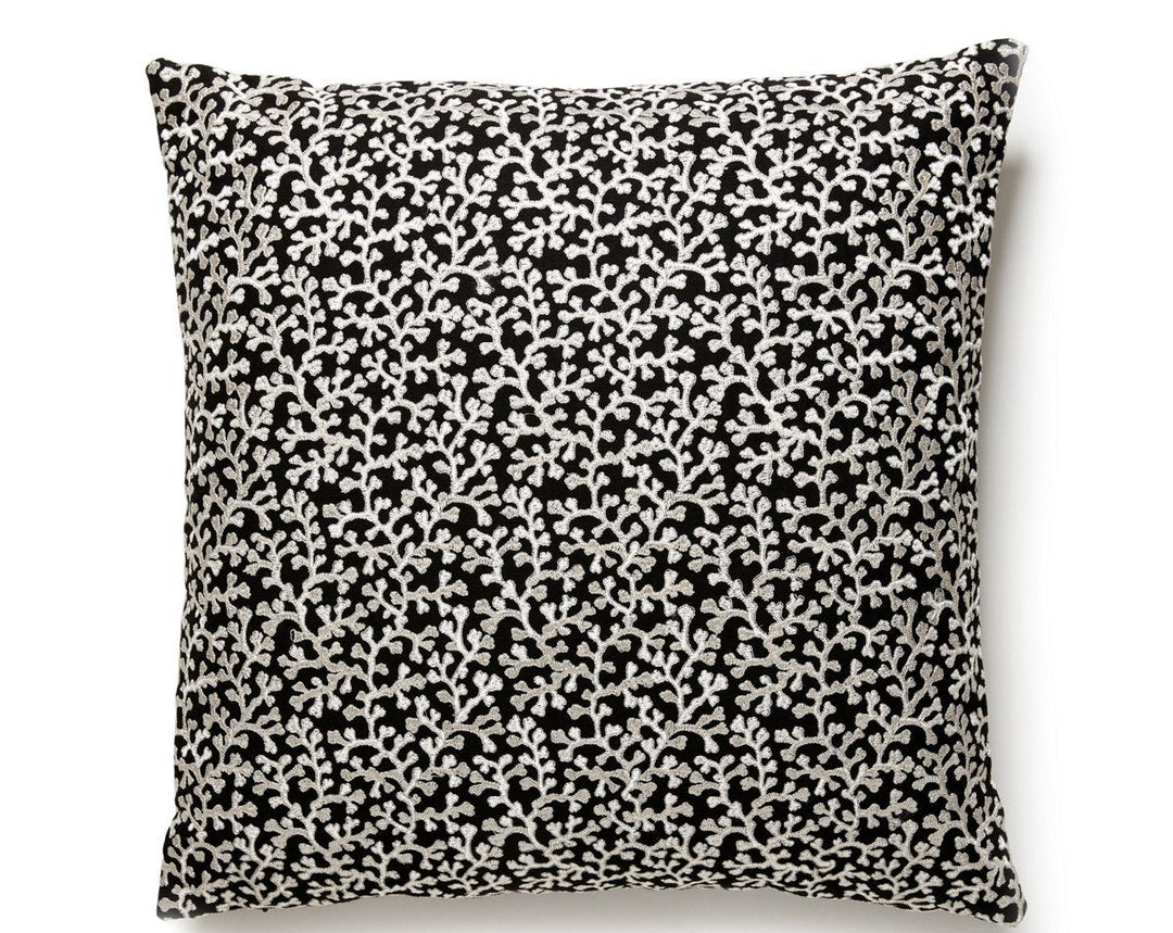 Hele Bay Pillow 22 X 22 - Black ZSHELEPILL0005 by Scalamandre Designer Pillow