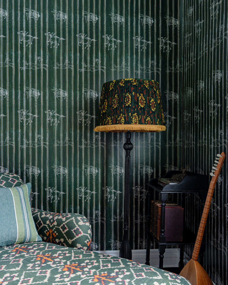 A Fable Evergreen Wallpaper by Mind the Gap Designer Wallpaper TRANSYLVANIAN ROOTS Satin Matte Made in Europe Paste the wall 1 roll x 20.5 x 10.9 yards - Swanky Fabrics -