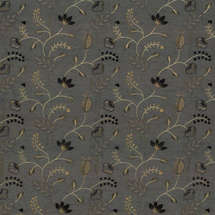 Abberville Steel by Kasmir Fabric 1443 100% Polyester Embroidery Contents 100% Polyester INDIA 30,000 Wyzenbeek Double Rubs H: 13 inches, V:9 4/8 inches 54 - 55 - Fabric Carolina - Kasmir