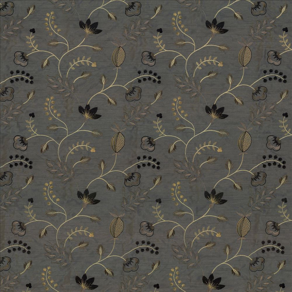 Abberville Steel by Kasmir Fabric 1443 100% Polyester
Embroidery
100% Polyester
 INDIA 30,000 Wyzenbeek Double Rubs </p><p>Repeat: Horizontal: 13 inches and Vertical: 9 4/8 inches 52 - 55 - Fabric Carolina -