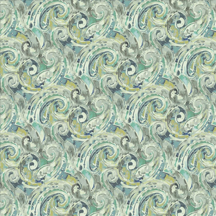 Abstract Paisley Blue Lagoon by Kasmir Fabric 1453 100% Cotton
 SOUTH KOREA 30,000 Wyzenbeek Double Rubs Horizontal: 18 inches and Vertical: 17 4/8 inches 54 - Fabric Carolina -