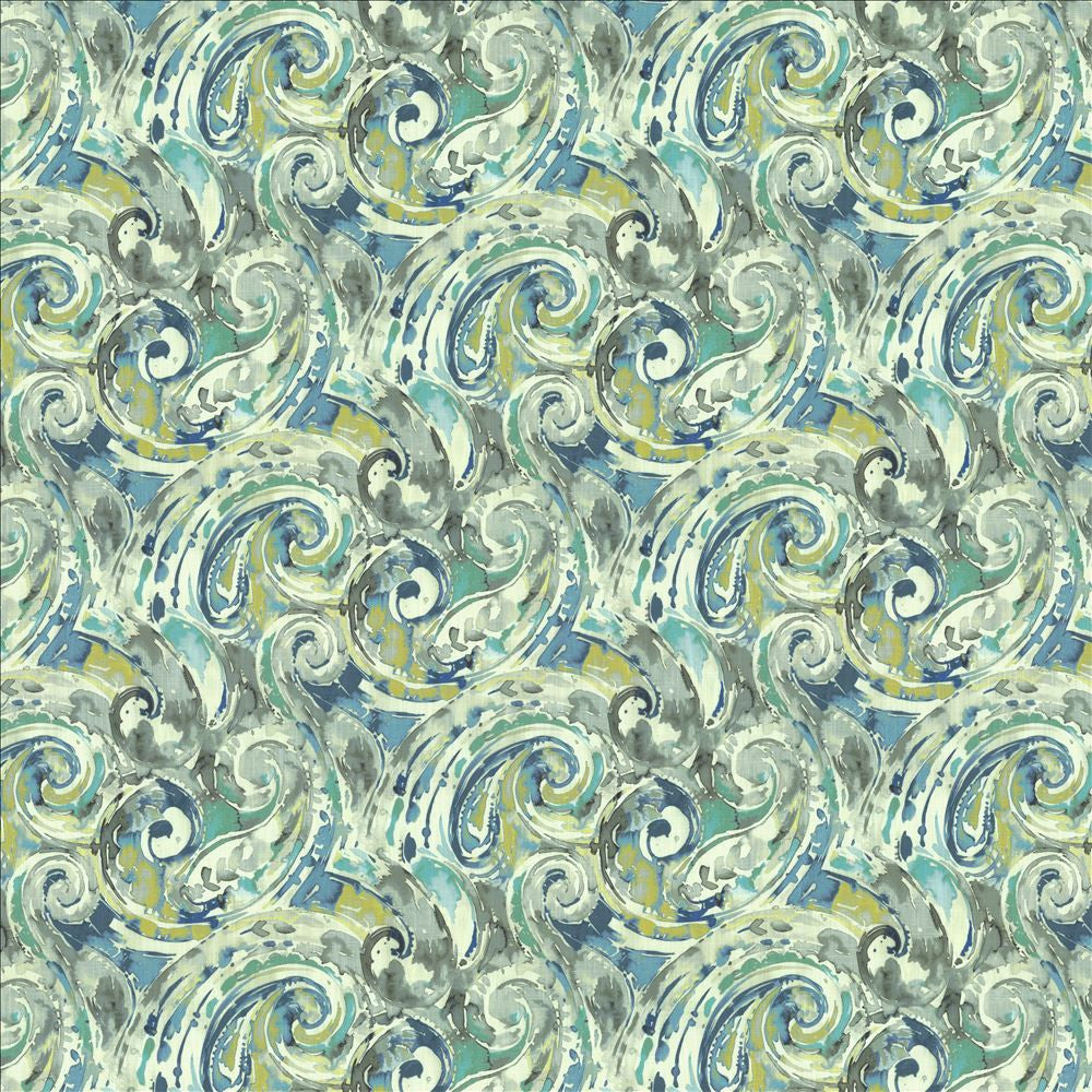 Abstract Paisley Blue Lagoon by Kasmir Fabric 1453 100% Cotton
 SOUTH KOREA </p><p>Repeat: Horizontal: 18 inches and Vertical: 17 4/8 inches 54 - Fabric Carolina -