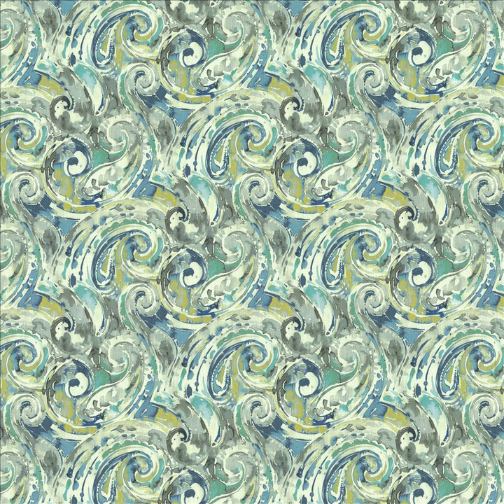 Abstract Paisley Blue Lagoon by Kasmir Fabric 1453 100% Cotton
 SOUTH KOREA </p><p>Repeat: Horizontal: 18 inches and Vertical: 17 4/8 inches 54 - Fabric Carolina -