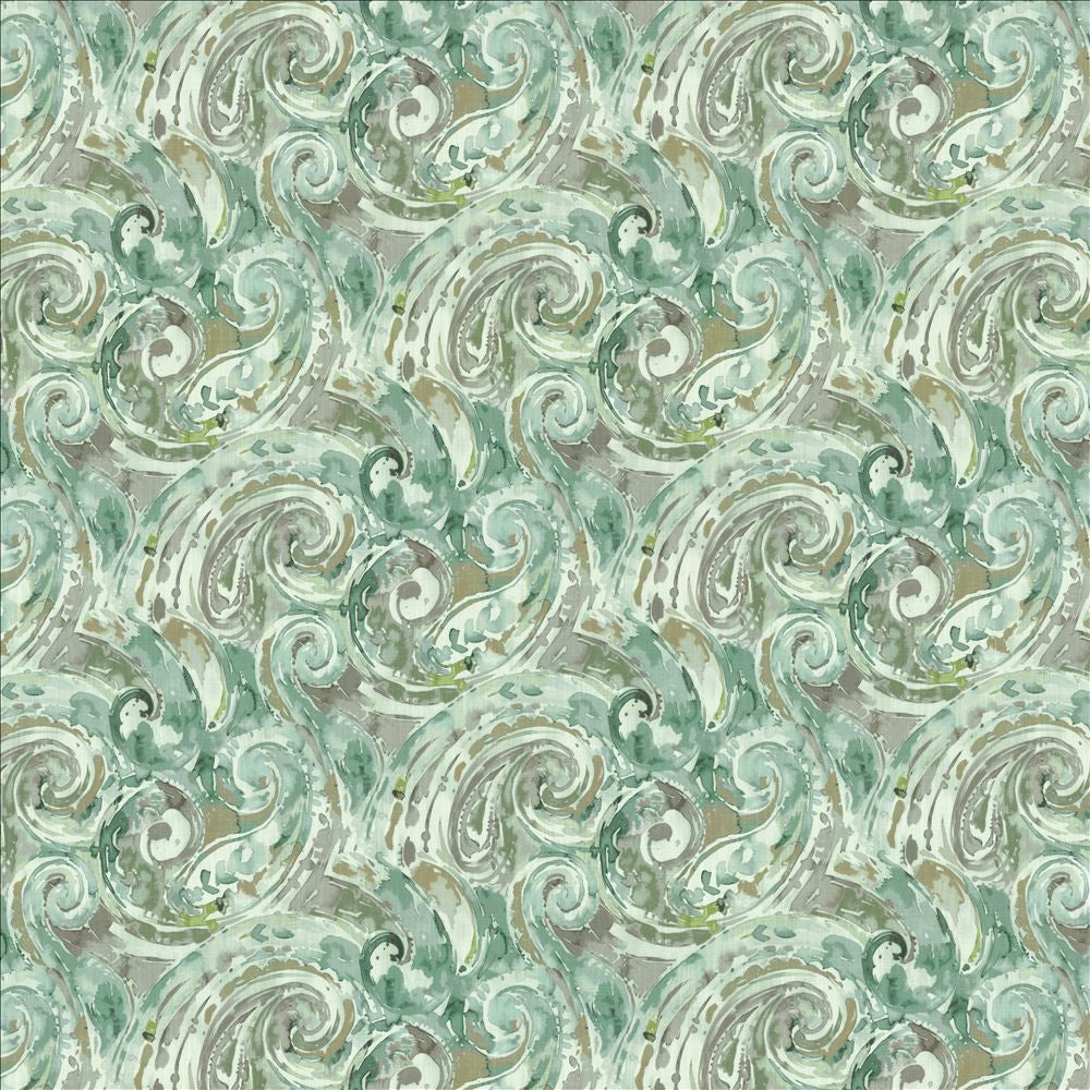 Abstract Paisley Seaspray by Kasmir Fabric 1453 100% Cotton
 SOUTH KOREA </p><p>Repeat: Horizontal: 18 inches and Vertical: 17 4/8 inches 54 - Fabric Carolina -