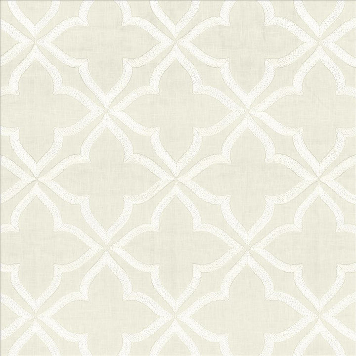 Adornment White by Kasmir Fabric 5156 70% Polyester
30% Cotton
 INDIA Not Tested </p><p>Repeat: Horizontal: 8 6/8 inches and Vertical: 9 3/8 inches 54 - Fabric Carolina -