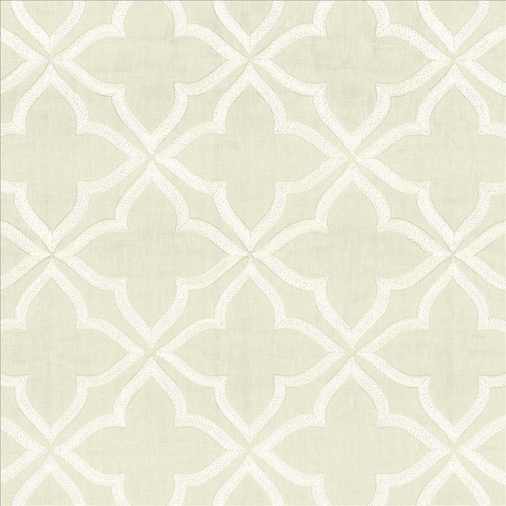 Adornment White by Kasmir Fabric 5156 70% Polyester
30% Cotton
 INDIA Not Tested Horizontal: 8 6/8 inches and Vertical: 9 3/8 inches 54 - Fabric Carolina -