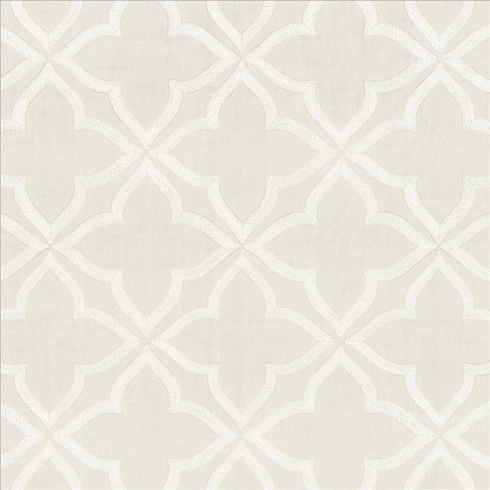 Adornment White by Kasmir Fabric 5156 70% Polyester
30% Cotton
 INDIA Not Tested </p><p>Repeat: Horizontal: 8 6/8 inches and Vertical: 9 3/8 inches 54 - Fabric Carolina -