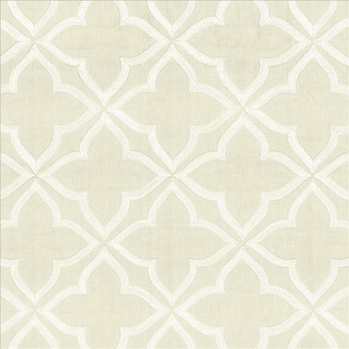 Adornment White  by Kasmir Fabric See sample 70% Polyester
30% Cotton
 INDIA Not Tested </p><p>Repeat: Horizontal: 8 6/8 inches and Vertical: 9 3/8 inches 54  - Fabric Carolina -