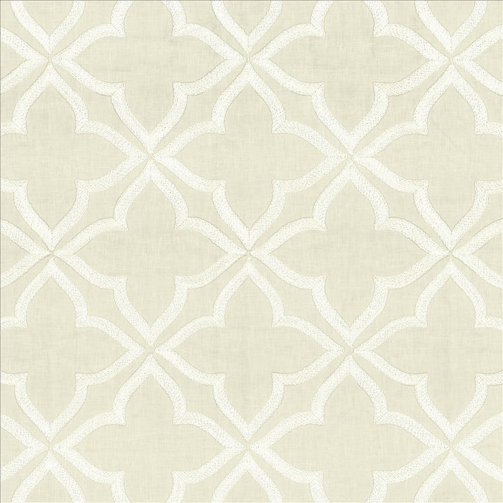 Adornment White by Kasmir Fabric 5156 70% Polyester 30% Cotton INDIA Not Tested Horizontal: 8 6/8 inches and Vertical: 9 3/8 inches 54 - Fabric Carolina -