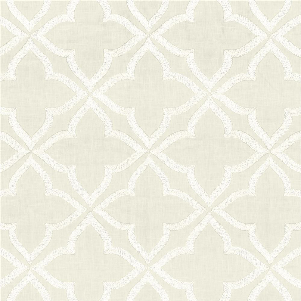 Adornment White by Kasmir Fabric 5156 70% Polyester
30% Cotton
 INDIA Not Tested </p><p>Repeat: Horizontal: 8 6/8 inches and Vertical: 9 3/8 inches 54 - Fabric Carolina -