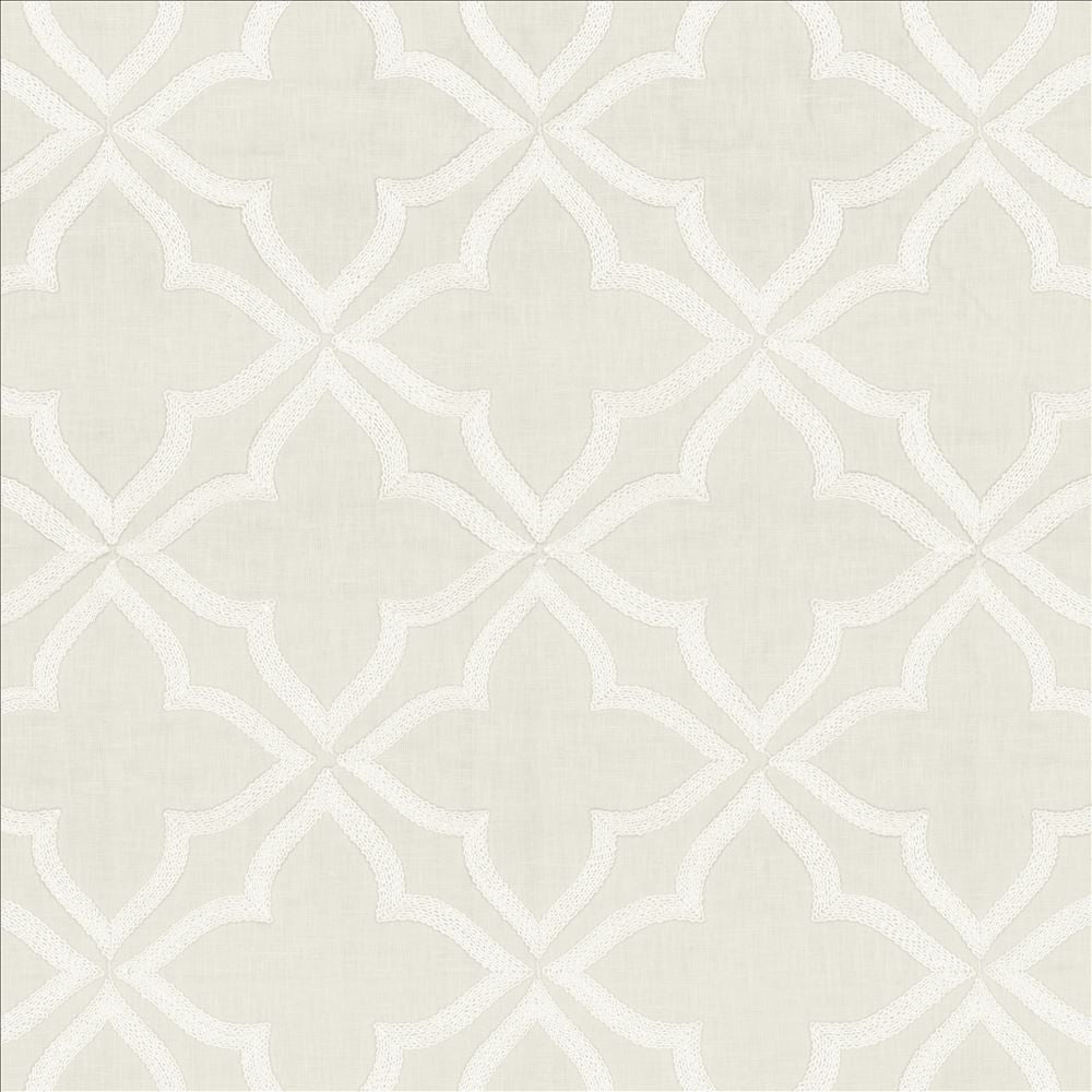 Adornment White by Kasmir Fabric 5156 70% Polyester
30% Cotton
 INDIA </p><p>Repeat: Horizontal: 8 6/8 inches and Vertical: 9 3/8 inches 51 - Fabric Carolina -
