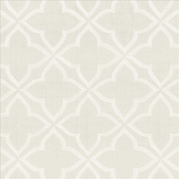 Adornment White by Kasmir Fabric 5156 70% Polyester
30% Cotton
 INDIA </p><p>Repeat: Horizontal: 8 6/8 inches and Vertical: 9 3/8 inches 51 - Fabric Carolina -
