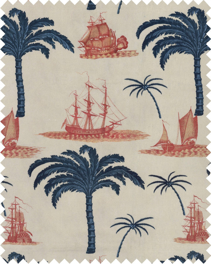 AEGEAN Fabric (FB00058) by Mind The Gap | FB00058 | SUNDANCE VILLA | Indigo, Red, Taupe | Fabric Carolina | https://www.fabriccarolina.com/