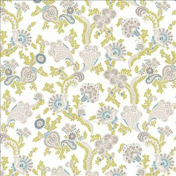 Afton Garden Aqua by Kasmir Fabric 1427 100% Cotton TURKEY Not Tested H: 27 2/8 inches, V: 25 2/8 inches 55 - Fabric Carolina - Kasmir