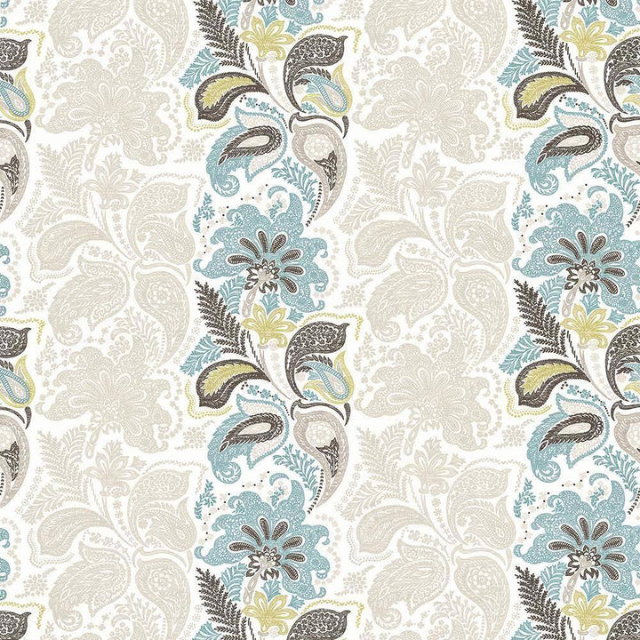 Afton Stripe Aqua by Kasmir Fabric 1427 100% Cotton TURKEY Not Tested H: 27 2/8 inches, V:25 2/8 inches 55 - Fabric Carolina - Kasmir