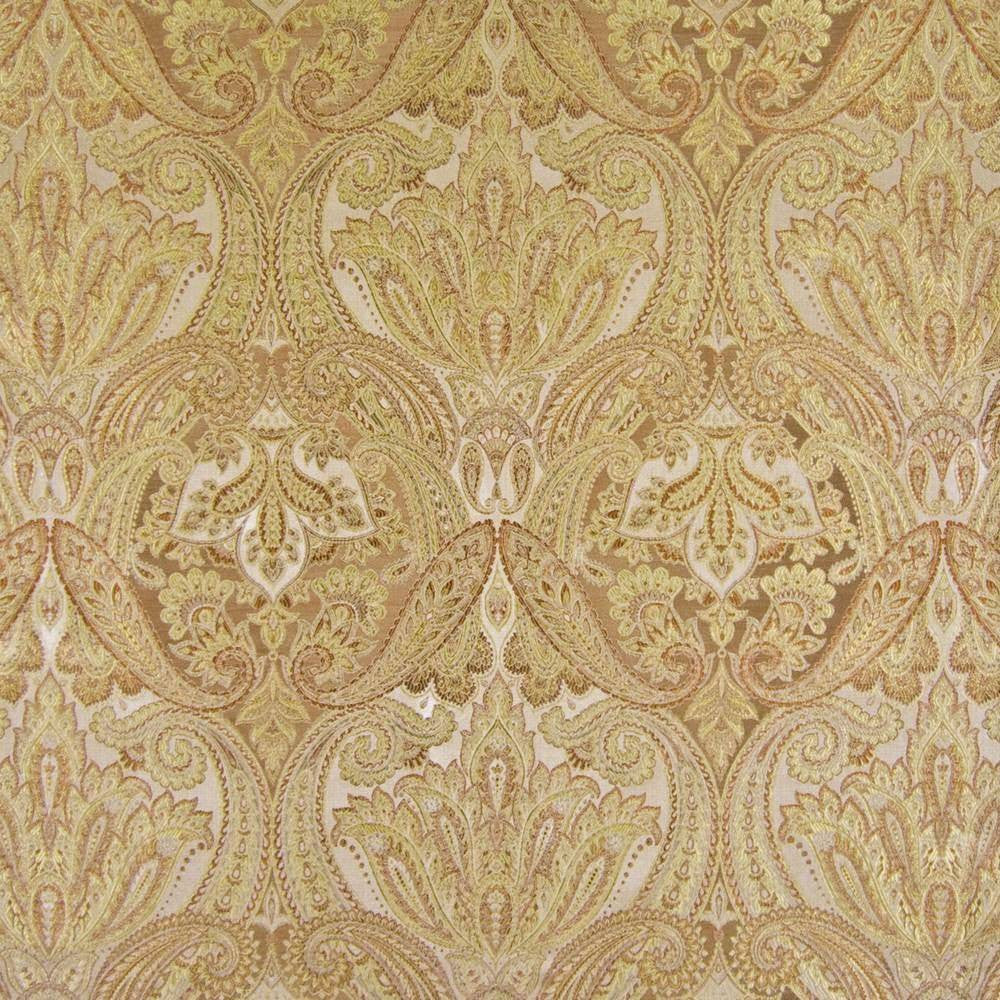 Akbar Paisley Pecan by Kasmir Fabric 1389 60% Rayon 40% Polyester CHINA 18,000 Wyzenbeek Double Rubs H: 14 2/8 inches, V:17 2/8 inches 56 - 59 - Fabric Carolina - Kasmir