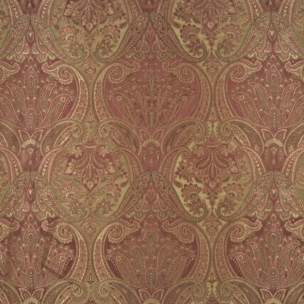 Akbar Paisley Terracotta by Kasmir Fabric 1389 60% Rayon
40% Polyester
 CHINA 18,000 Wyzenbeek Double Rubs </p><p>Repeat: Horizontal: 14 2/8 inches and Vertical: 17 2/8 inches 56 - Fabric Carolina -