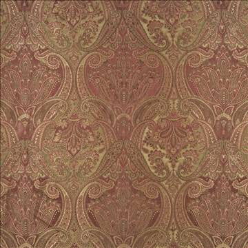Akbar Paisley Terracotta by Kasmir Fabric 1389 60% Rayon 40% Polyester CHINA 18,000 Wyzenbeek Double Rubs H: 14 2/8 inches, V: 17 2/8 inches 56 - 59 - Fabric Carolina - Kasmir