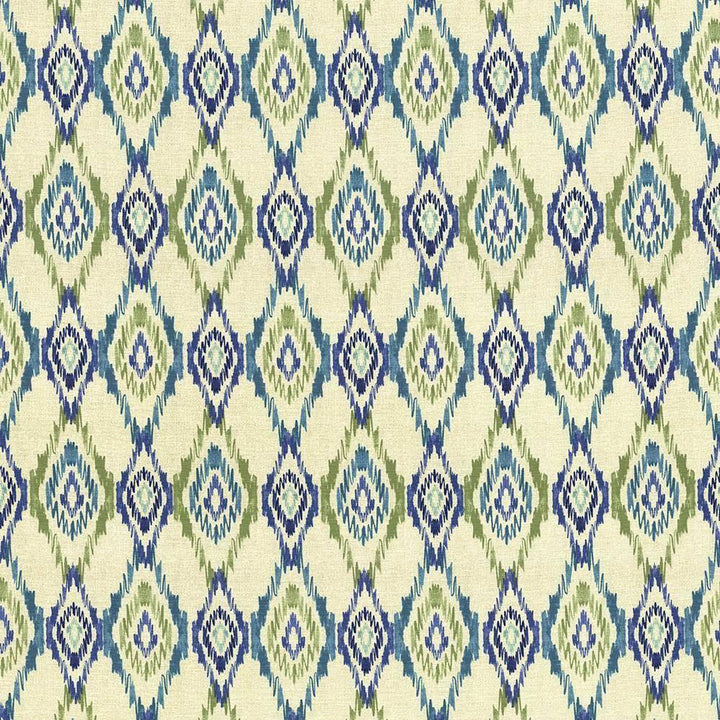 Alameda Ikat Spring Water by Kasmir Fabric 5089 100% Cotton INDONESIA 12,000 Wyzenbeek Double Rubs H: 13 4/8 inches, V:13 4/8 inches 54 - 55 - Fabric Carolina - Kasmir