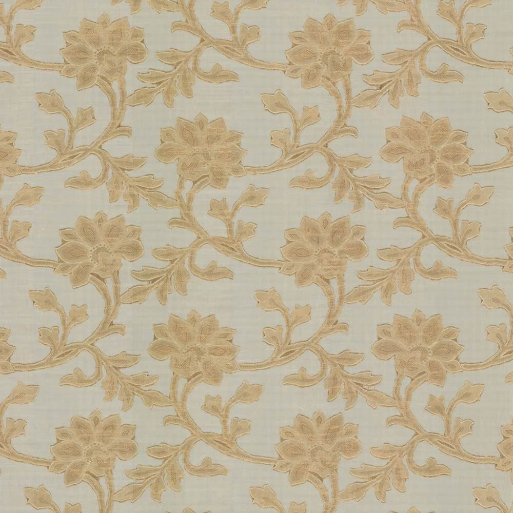 Alcedo Gold by Kasmir Fabric 5012 100% Polyester
 CHINA Not Tested </p><p>Repeat: Horizontal: 14 inches and Vertical: 15 2/8 inches 113 - 114 - Fabric Carolina -