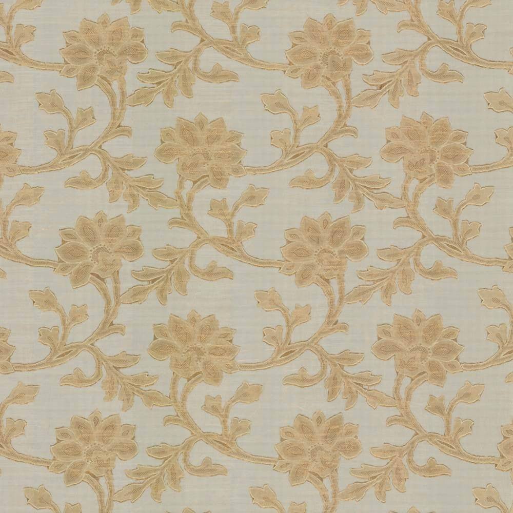 Alcedo Gold by Kasmir Fabric 5012 100% Polyester CHINA Not Tested H: 14 inches, V:15 2/8 inches 113 - 114 - Fabric Carolina - Kasmir