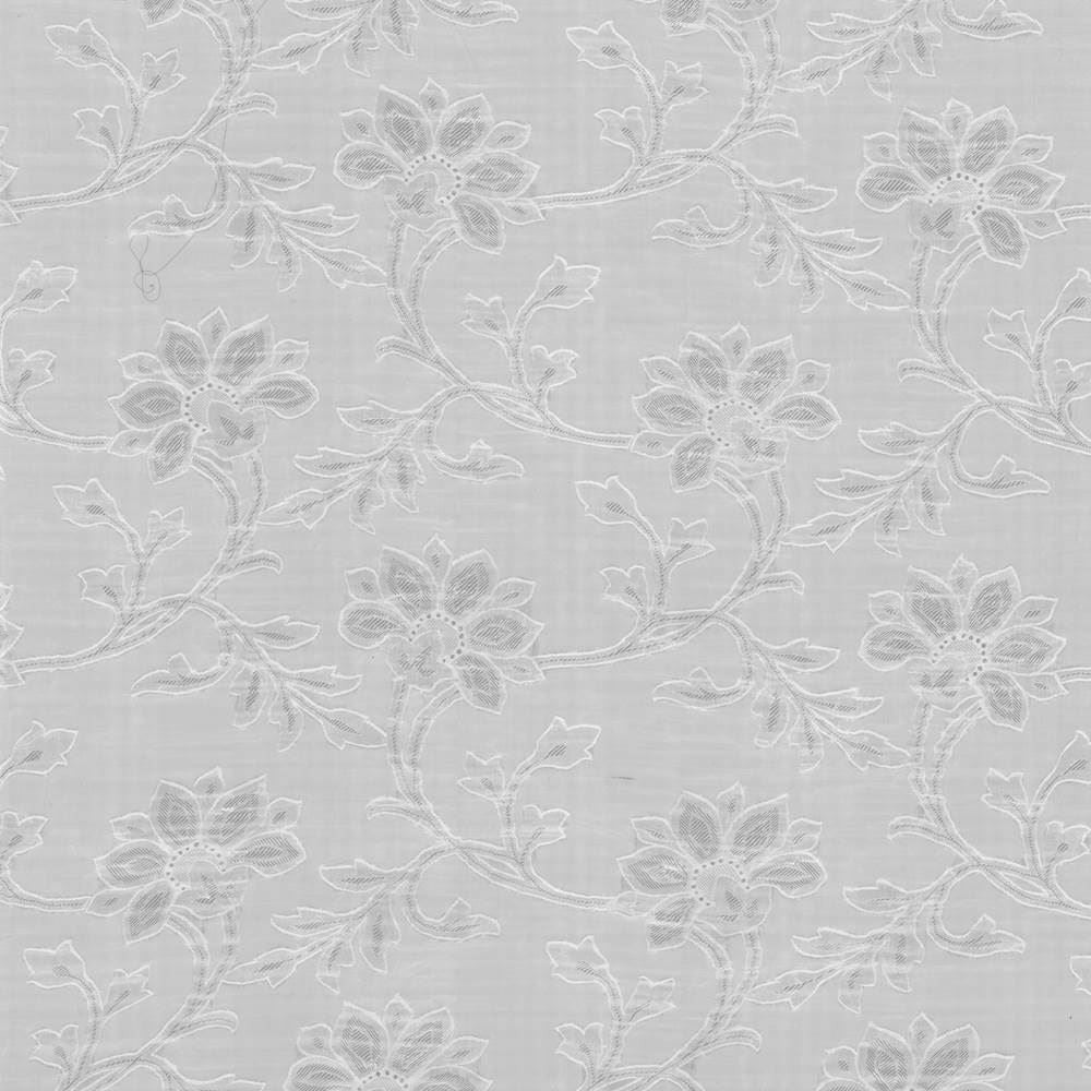 Alcedo White by Kasmir Fabric 5012 100% Polyester CHINA Not Tested Horizontal: 14 inches and Vertical: 15 2/8 inches 113 - 114 - Fabric Carolina -
