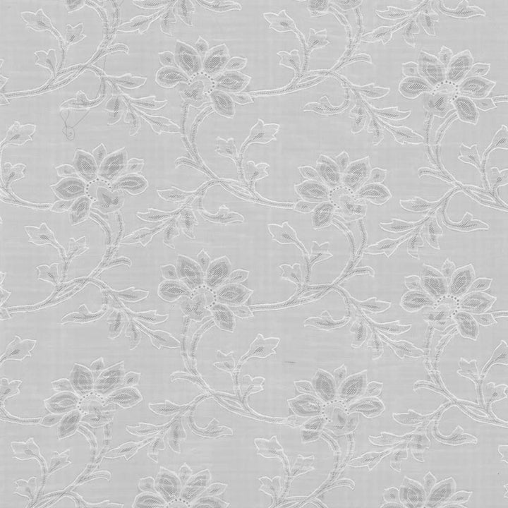 Alcedo White by Kasmir Fabric 5012 100% Polyester CHINA Not Tested Horizontal: 14 inches and Vertical: 15 2/8 inches 113 - 114 - Fabric Carolina -