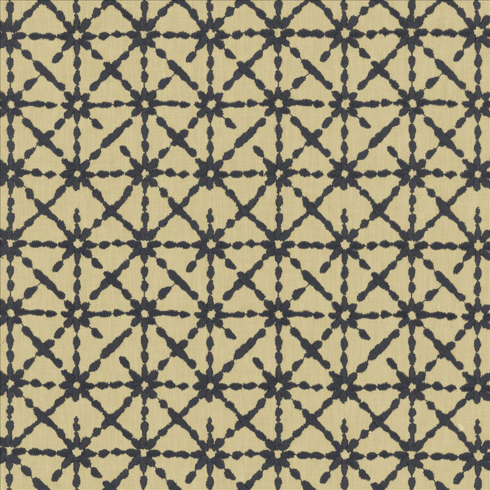Alesia Indigo by Kasmir Fabric 1456 50% Cotton
50% Polyester
 INDIA </p><p>Repeat: Horizontal: 4 3/8 inches and Vertical: 6 3/8 inches 55 - Fabric Carolina -