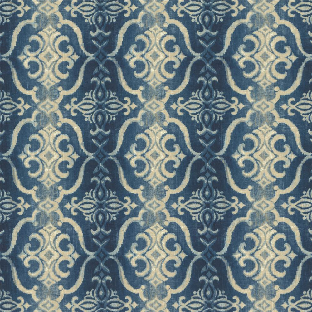 Alessandra Blue by Kasmir Fabric 1454 100% Linen
 TURKEY </p><p>Repeat: Horizontal: 13 4/8 inches and Vertical: 12 4/8 inches 55 - Fabric Carolina -