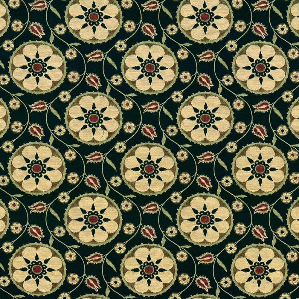 Alhambra Amour Onyx by Kasmir Fabric 1416 39% Cotton
33% Polyester
28% Rayon
 CHINA 12,500 Wyzenbeek Double Rubs </p><p>Repeat: Horizontal: 14 3/8 inches and Vertical: 13 5/8 inches 55 - Fabric Carolina -