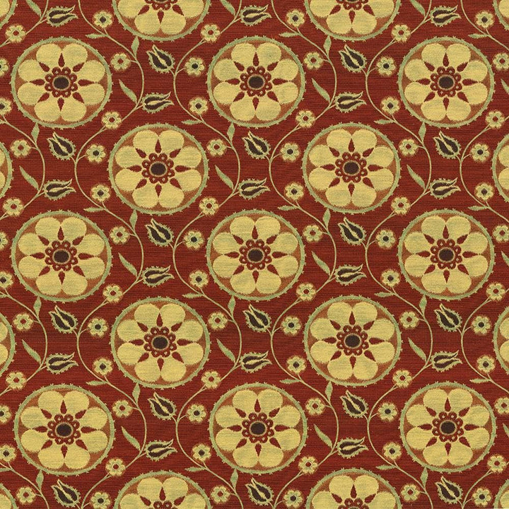Alhambra Amour Salsa by Kasmir Fabric 1418 39% Cotton
33% Polyester
28% Rayon
 CHINA 12,500 Wyzenbeek Double Rubs </p><p>Repeat: Horizontal: 14 3/8 inches and Vertical: 13 5/8 inches 55 - Fabric Carolina -
